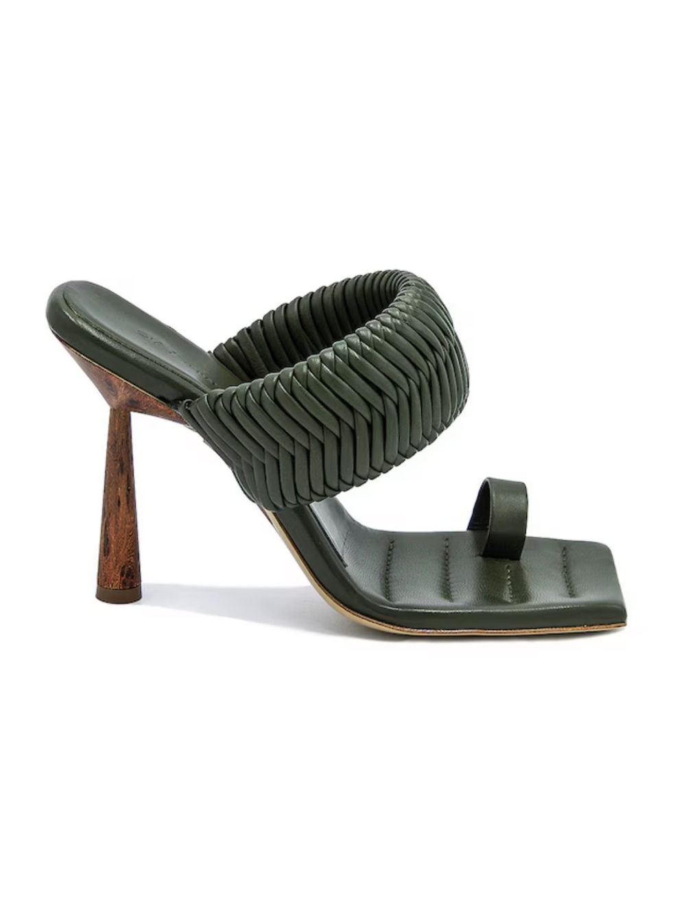 Gia Borghini x RHW Toe Ring Mule Moss Green